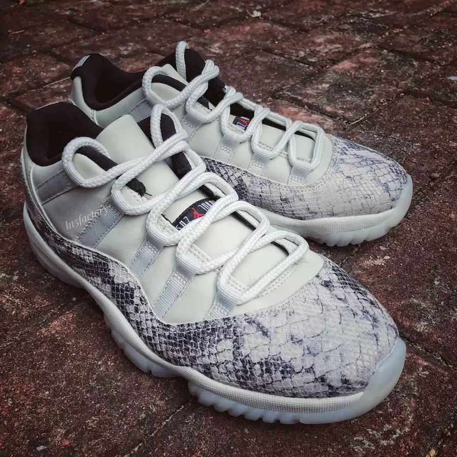 Air Jordan 11 Low Snakeskin Light Bone CD6846-002 Verðlagning á útgáfudag