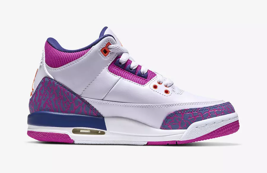 Air Jordan 3 GS Barely Grape Hyper Crimson Fire Pink 441140-500 Megjelenés dátuma