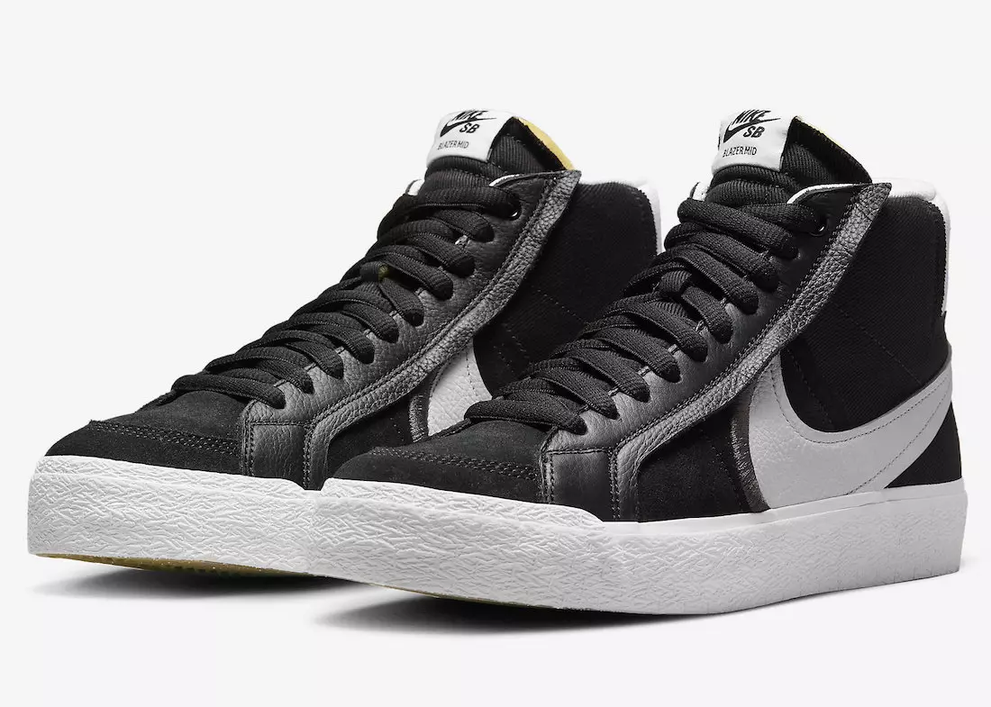 Siyah Beyaz Nike SB Blazer Orta Yüzeyler