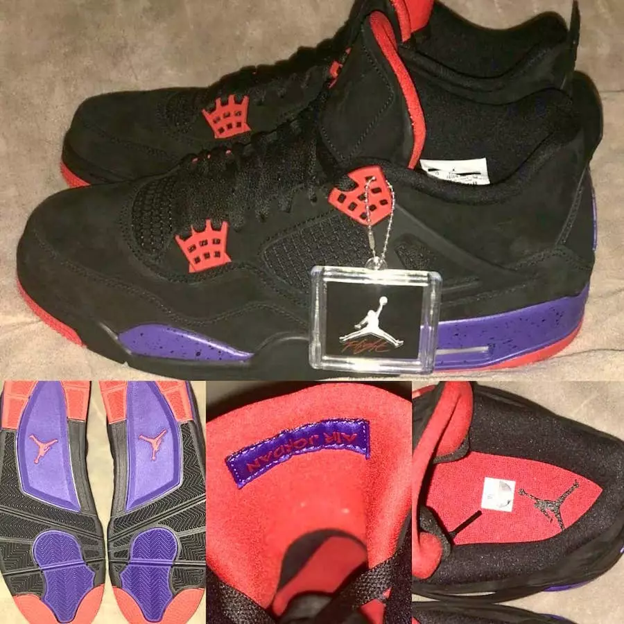 Air Jordan 4 NRG Raptors Qara Bənövşəyi Qırmızı