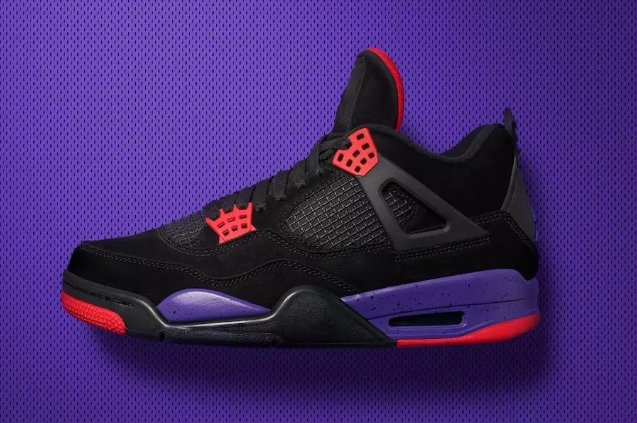 Air Jordan 4 Raptors Black Court Purple تاريخ الإصدار