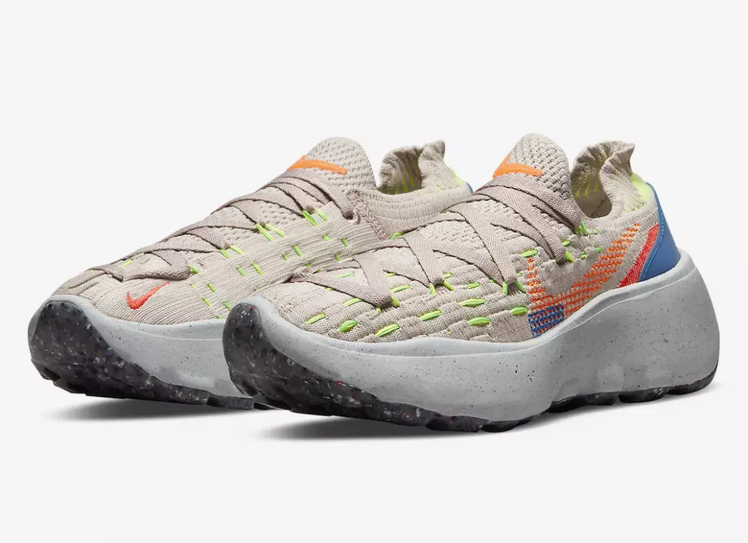 Nike Space Hippie 04 Cave Stone Iomlán Oráiste Grianghraf Gorm WMNS DA2725-200 Dáta Eisiúna