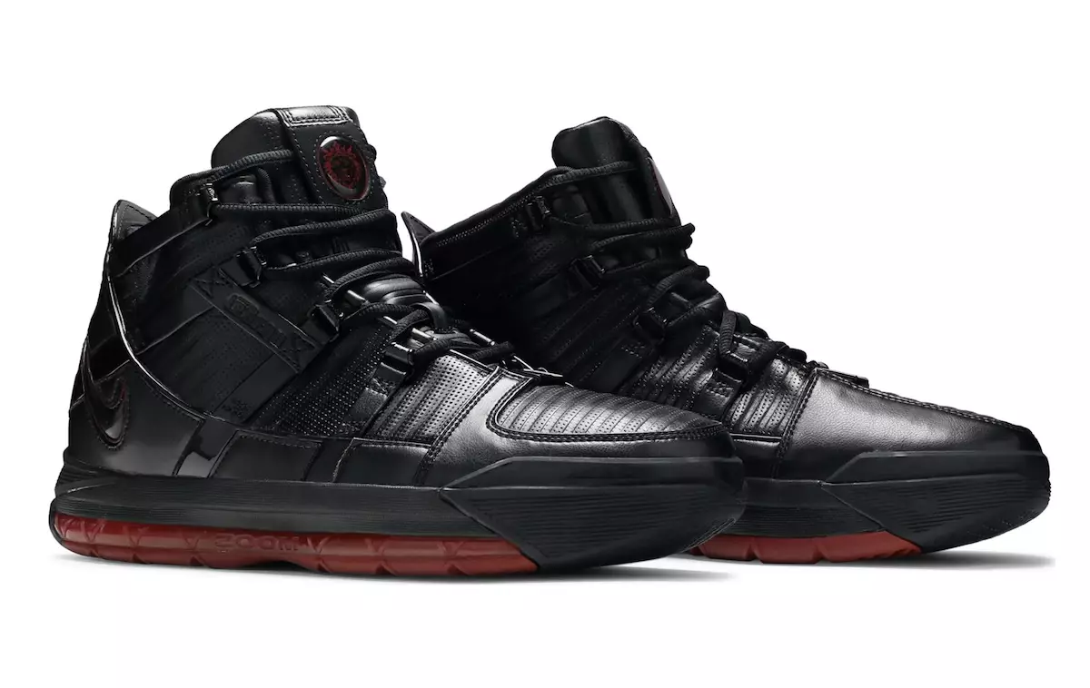 Nike LeBron 3 2022 čierna metalíza strieborná univerzita červená D09354-001 Dátum vydania