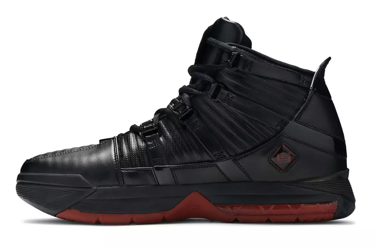 Nike LeBron 3 2022 Black Metallic Silver University Red D09354-001 Датум на издавање