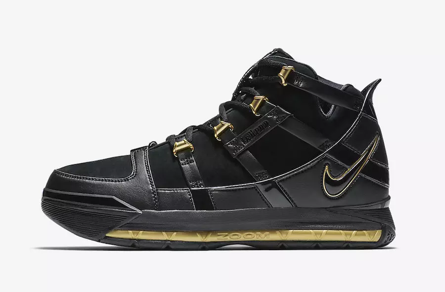 Nike LeBron 3 Sort Guld AO2434-001 2018 Udgivelsesdato