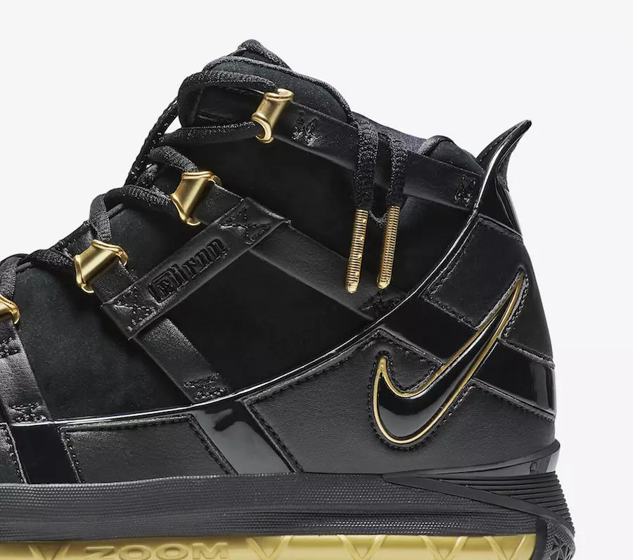 Nike LeBron 3 Nero Oro AO2434-001 Data di rilascio 2018