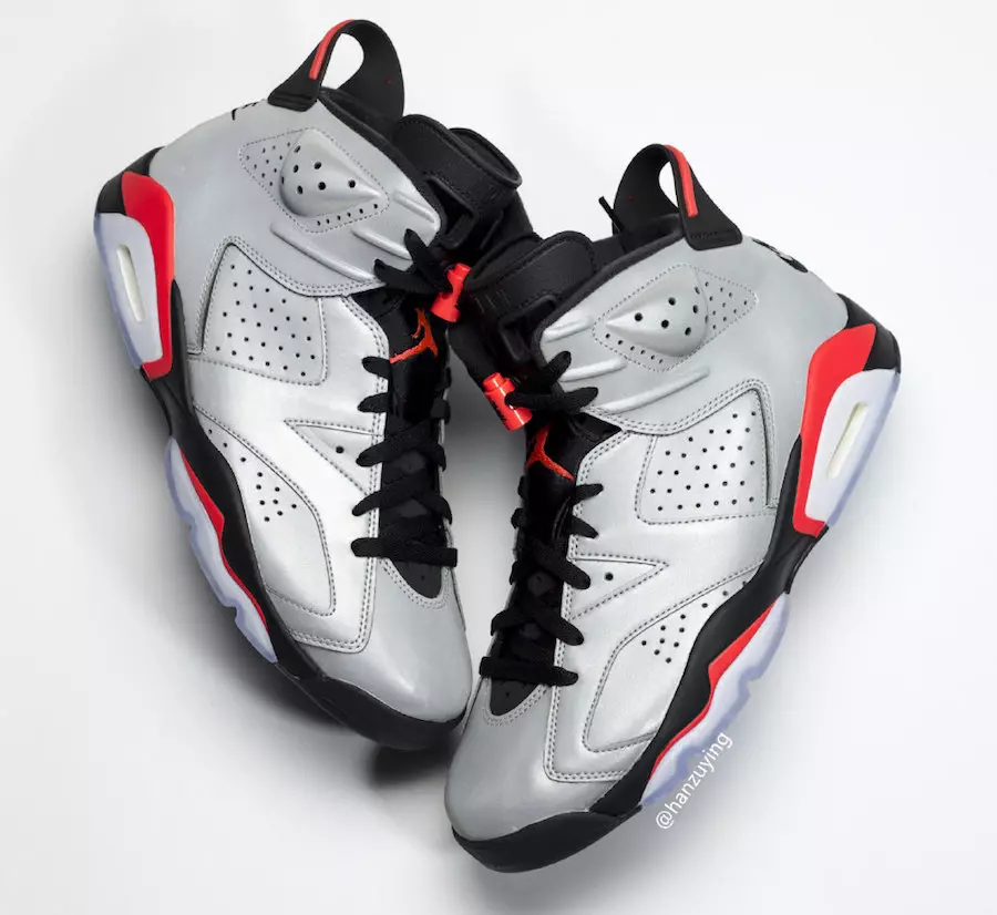 Air Jordan 6 רעפלעקט זילבער ינפרערעד CI4072-001 מעלדונג טאָג פּרייסינג