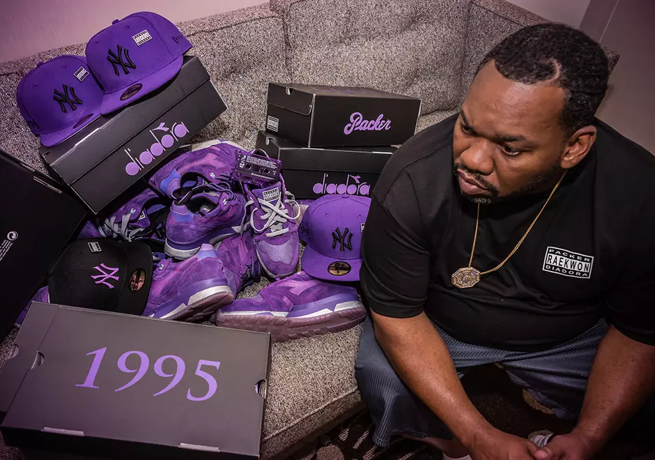 Pakerio batai x Diadora x Raekwon Purple Tape