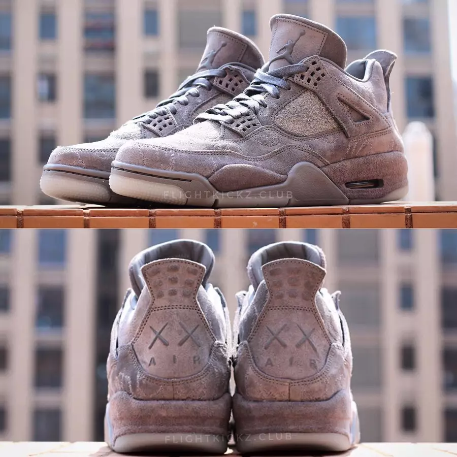 KAWS Air Jordan 4 Retro Grátt rúskinni