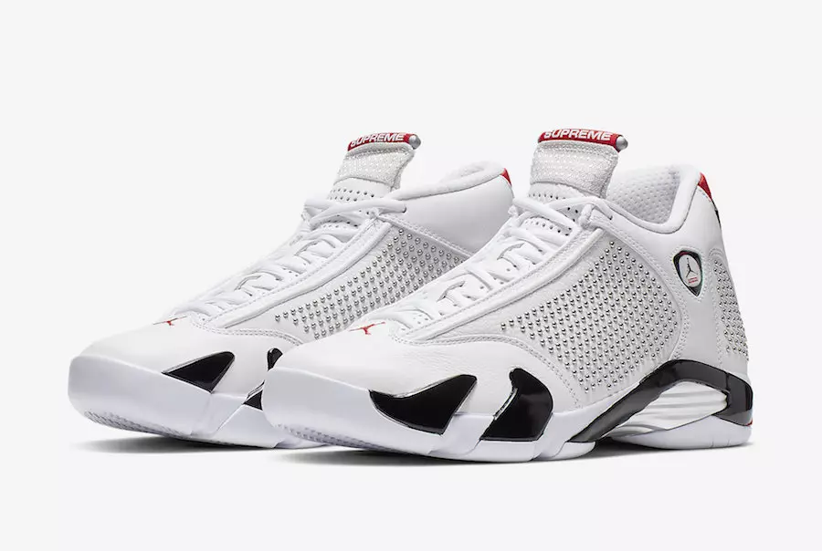 Supreme Air Jordan 14 White University Red BV7630-106 Priser for utgivelsesdato