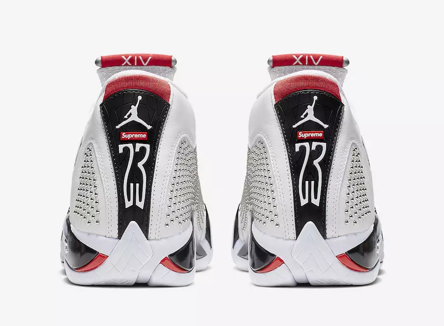 Supreme Air Jordan 14 White University Red BV7630-106 väljalaskekuupäeva hinnakujundus