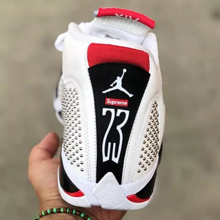 Інфармацыя аб выпуску Supreme Air Jordan 14 White University Red BV7630-106