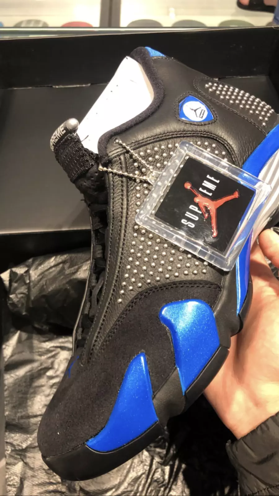 Supreme Air Jordan 14 Black Varsity Royal Chrome BV7630-004 Թողարկման ամսաթիվ