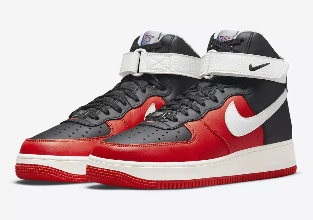 NBA Nike Air Force 1 High Zwart Chili Rood Wit Sail DC8870-001 Releasedatum