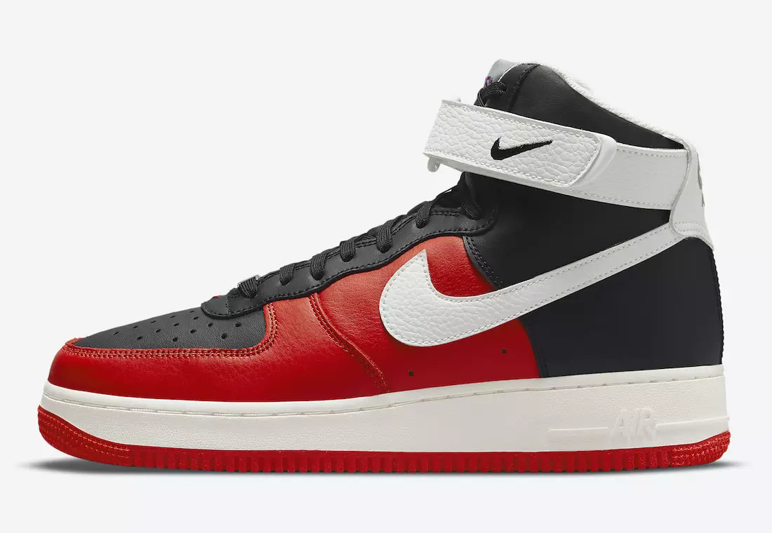 NBA Nike Air Force 1 High Black Chile Red White Sail DC8870-001 Útgáfudagur