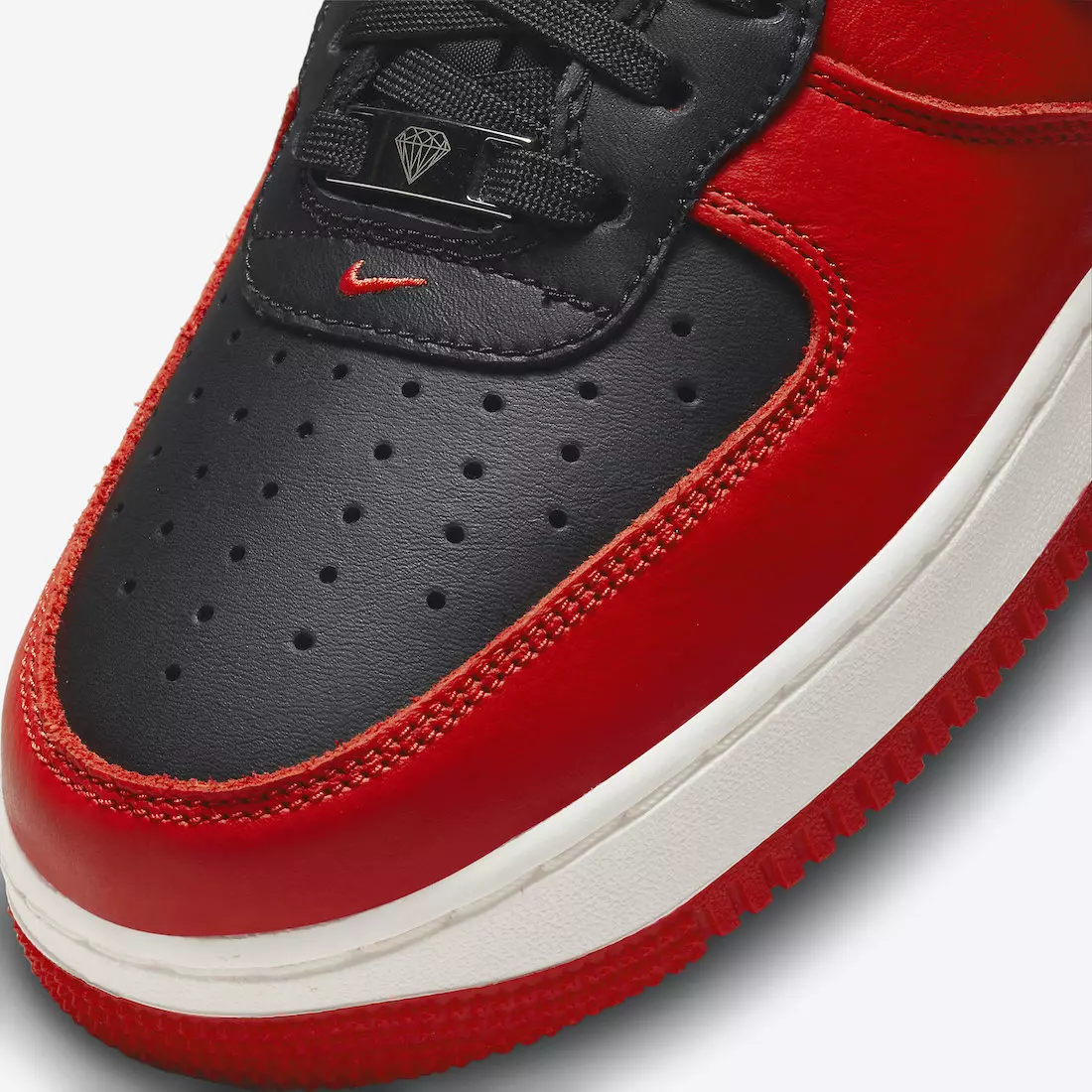 NBA Nike Air Force 1 alta preto Chile vermelho branco vela DC8870-001 Data de lançamento