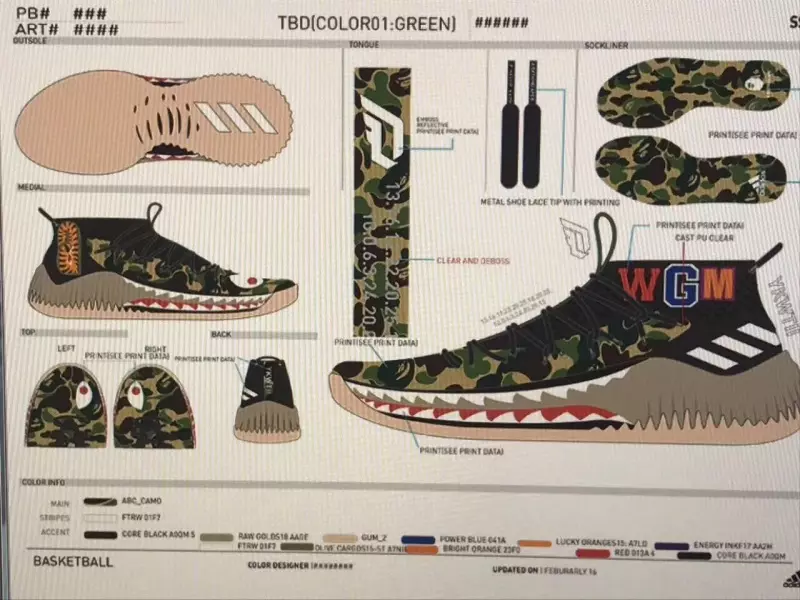 BAPE Adidas Dame 4 Camo Black Megjelenés dátuma