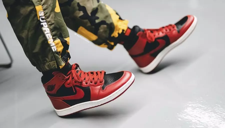 Air Jordan 1 Hi 85 Varsity Red Reverse Bred BQ4422-600 Шығарылған Күні Аяқтағы