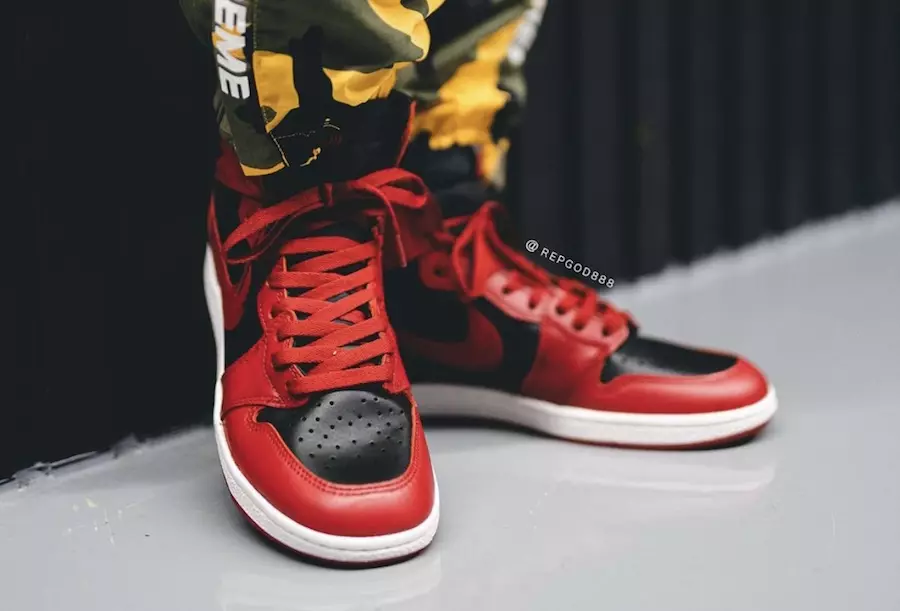 Air Jordan 1 Hi 85 Varsity Red Reverse Bred BQ4422-600 Datum vydání na nohou