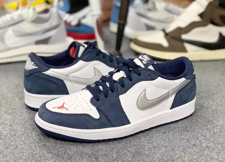 Eric Koston Nike SB Air Jordan 1 Low Midnight Navy Ember Glow CJ7891-400 תאריך שחרור