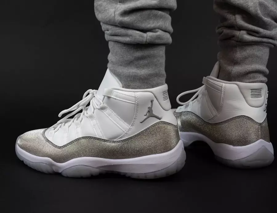 تاریخ عرضه Air Jordan 11 WMNS Metallic Silver AR0715-100 On-Feet