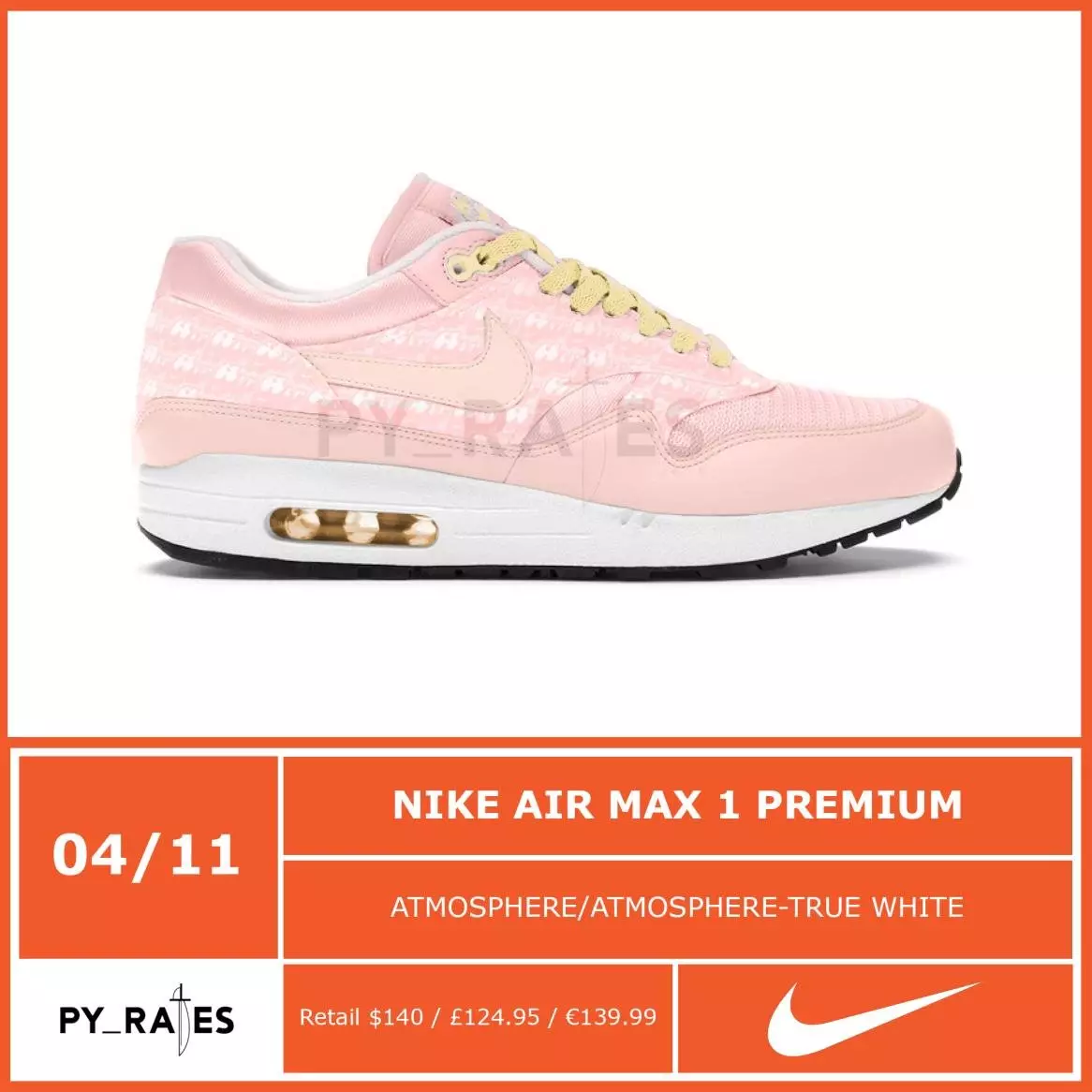 Датум на издавање на Nike Air Max 1 Pink Lemonade