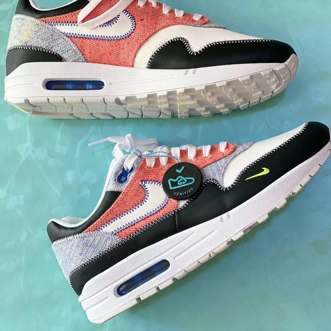 Nike Air Max 1 NRG Oq qora elektr yashil o'yin Qirollik chiqish sanasi