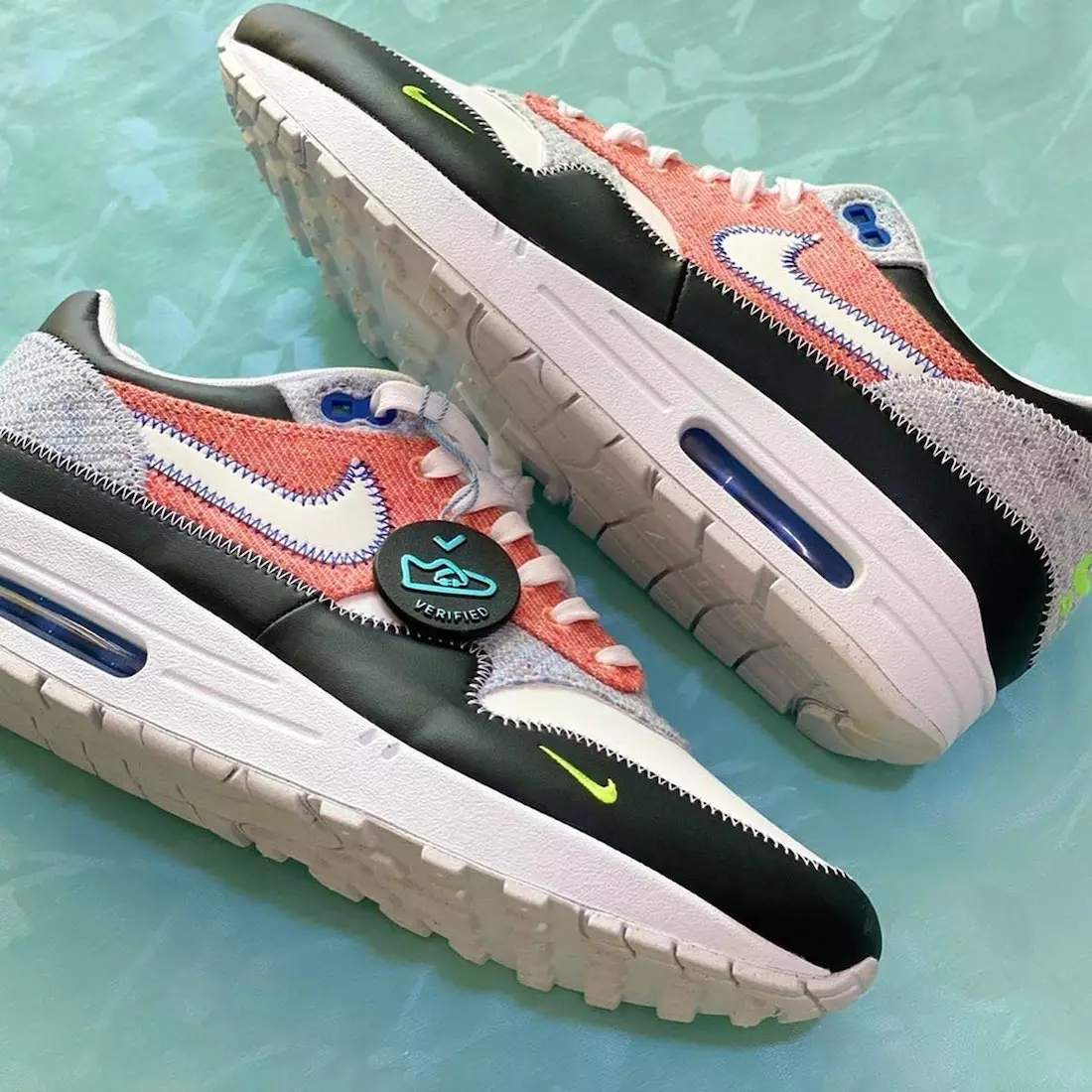 Nike Air Max 1 NRG valge must elektriline roheline mängu kuninglik väljalaskekuupäev