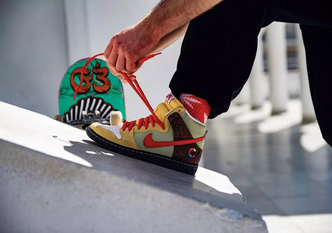 Nike-SB Dunk High Kebab және Destroy түсті конькилері