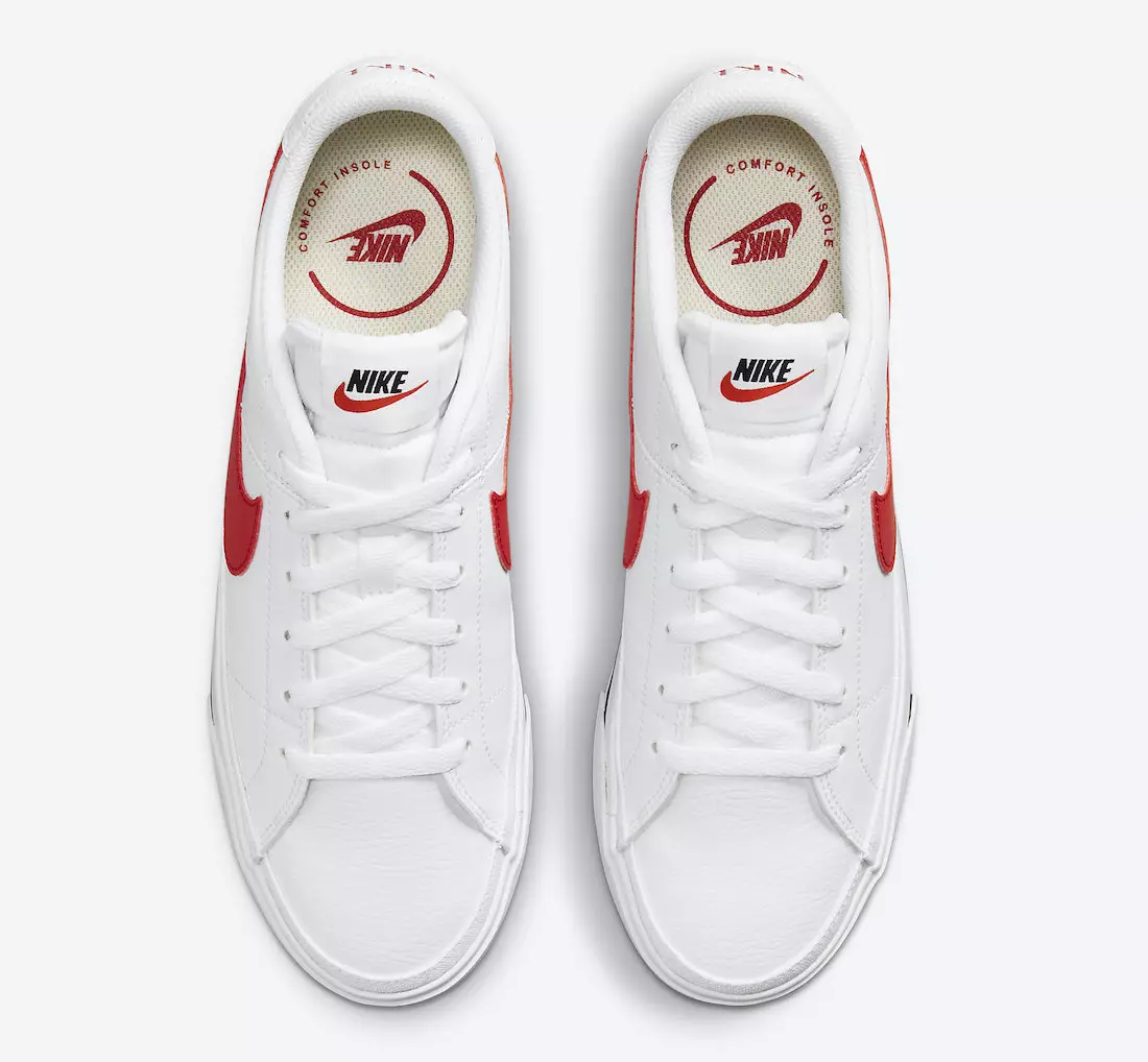 Nike Court Legacy White University Red CU4150-105 Թողարկման ամսաթիվ