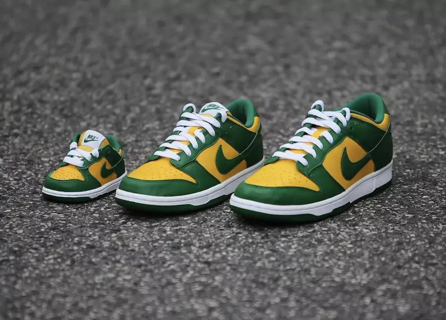 Vydanie Nike Dunk Low „Brazil“ v kompletných rodinných veľkostiach