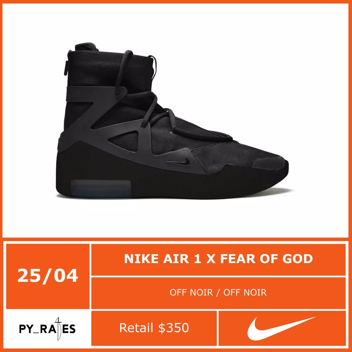 Nike Air Fear of God 1 Zwart