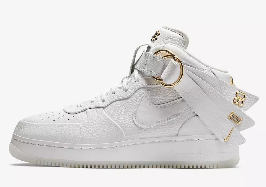 Victor Cruz Nike Air Force 1 Mid Triple White Gold AO9298-100 Data de lançamento