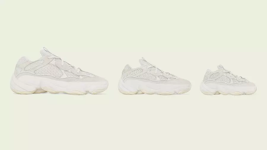 Data de llançament familiar completa d'adidas Yeezy 500 Bone White