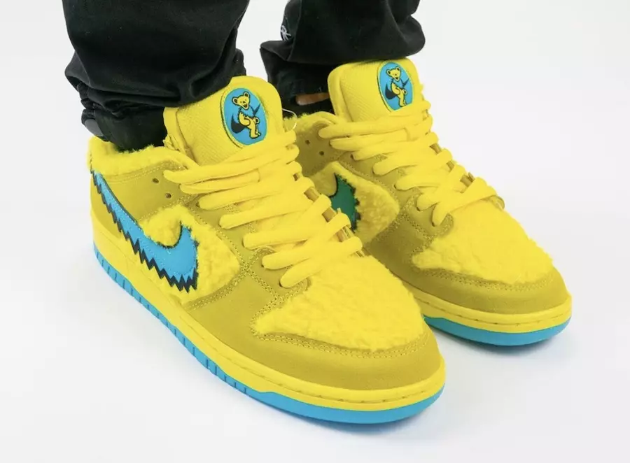 Grateful Dead Nike SB Dunk Low Yellow Bear CJ5378-700 Թողարկման ամսաթիվ On-Feet