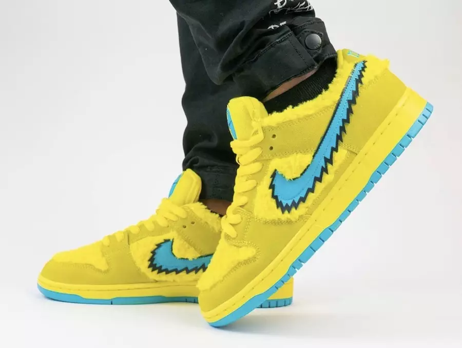 Grateful Dead Nike SB Dunk Low Yellow Bear CJ5378-700 Data premiery On-Feet