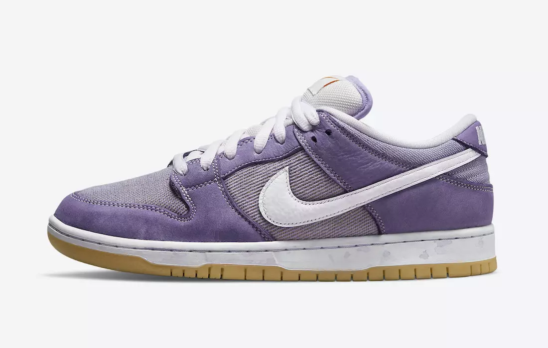 Nike SB Dunk alacsony narancssárga címke fehérítetlen csomagolás, lila DA9658-500 Megjelenés dátuma