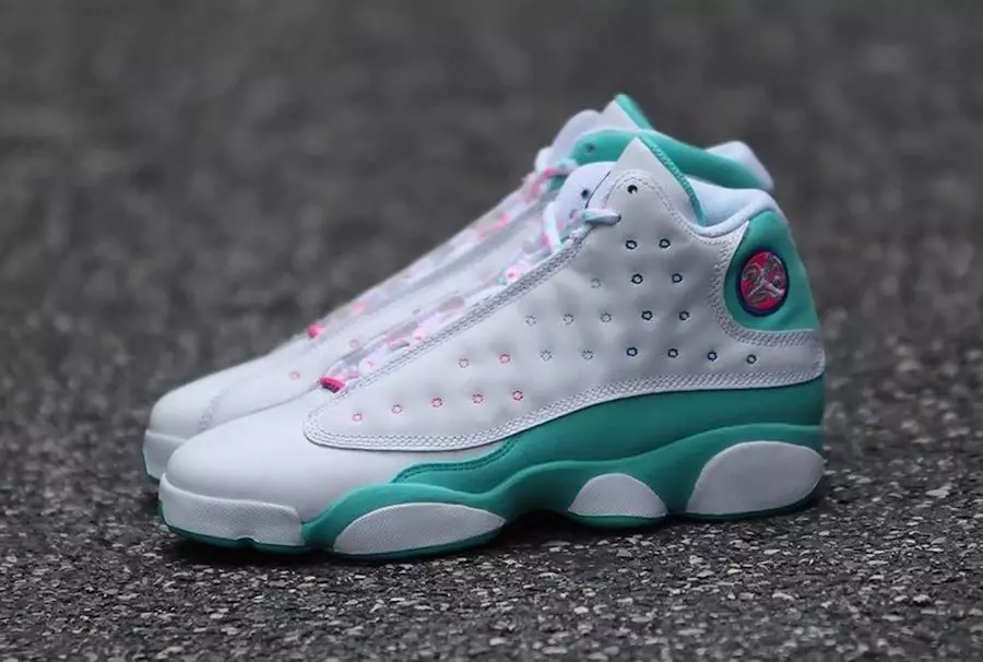 Air Jordan 13 GS אַוראָראַ גרין דיגיטאַל ראָזעווע 439358-100 מעלדונג טאָג