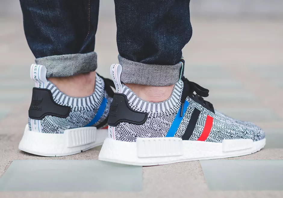 adidas NMD R1 Primeknit tricolor blancas