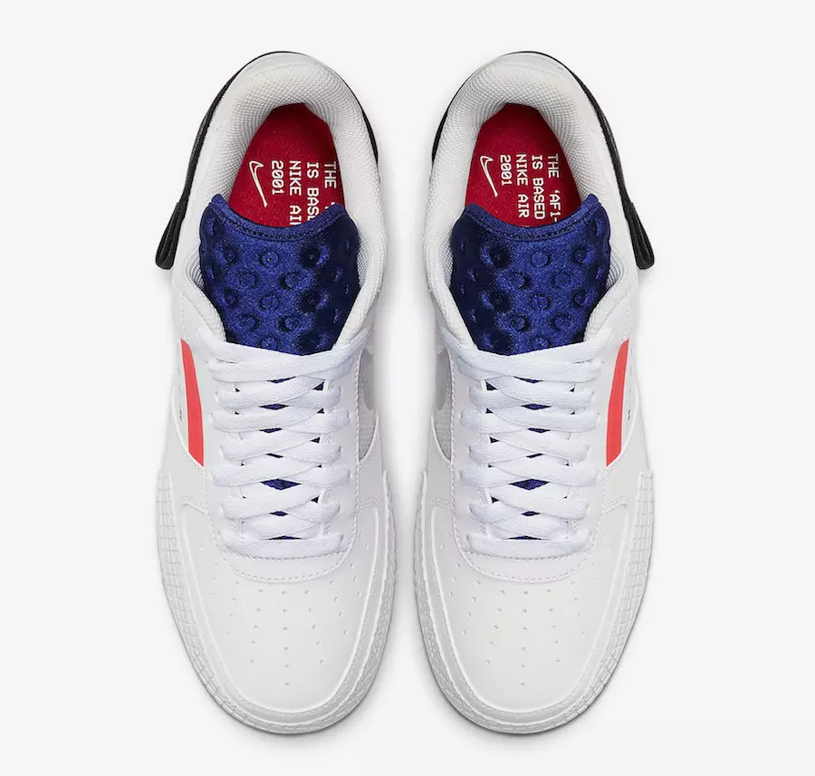 Nike Air Force 1 AF1 төмен типті ақ қызыл орбиталық қара CI0054-100 Шығарылған күні