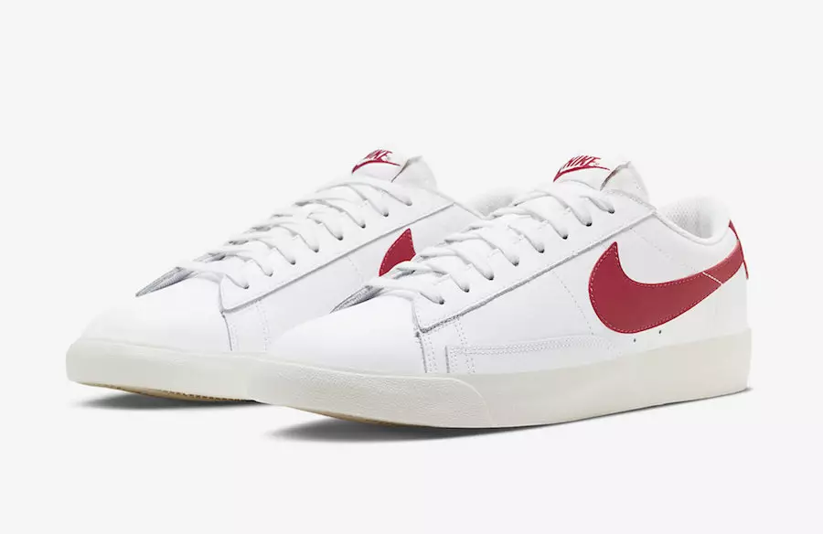 Nike Blazer Low Leather White University أحمر CI6377-102 تاريخ الإصدار