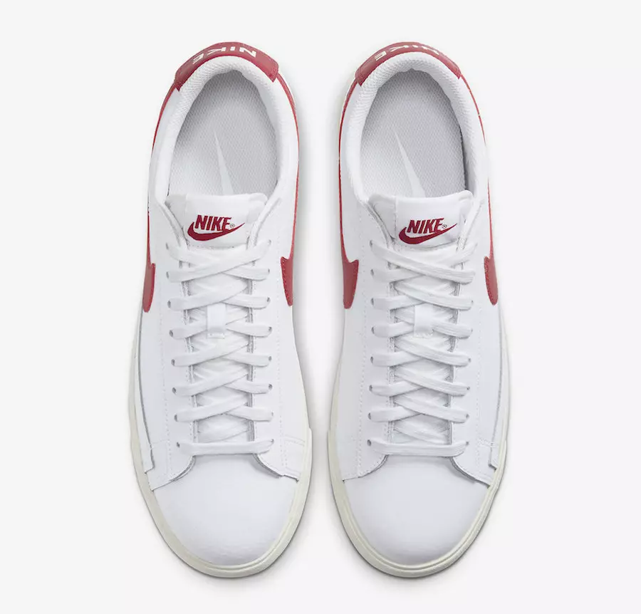 Nike Blazer Low Leather White University Red CI6377-102 გამოშვების თარიღი