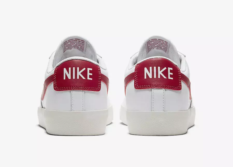 Nike Blazer Low Leather White University أحمر CI6377-102 تاريخ الإصدار