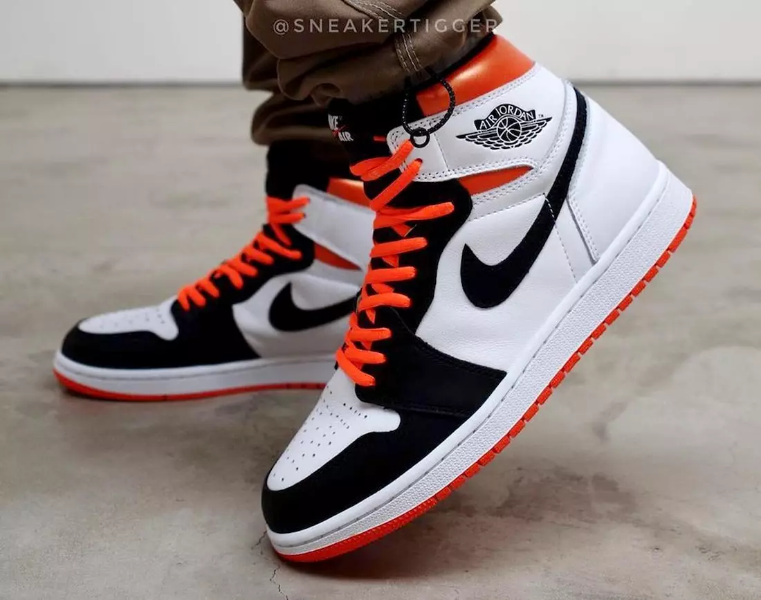 Air Jordan 1 Electro Orange Udgivelsesdato 555088-180 Udgivelsesdato til fods