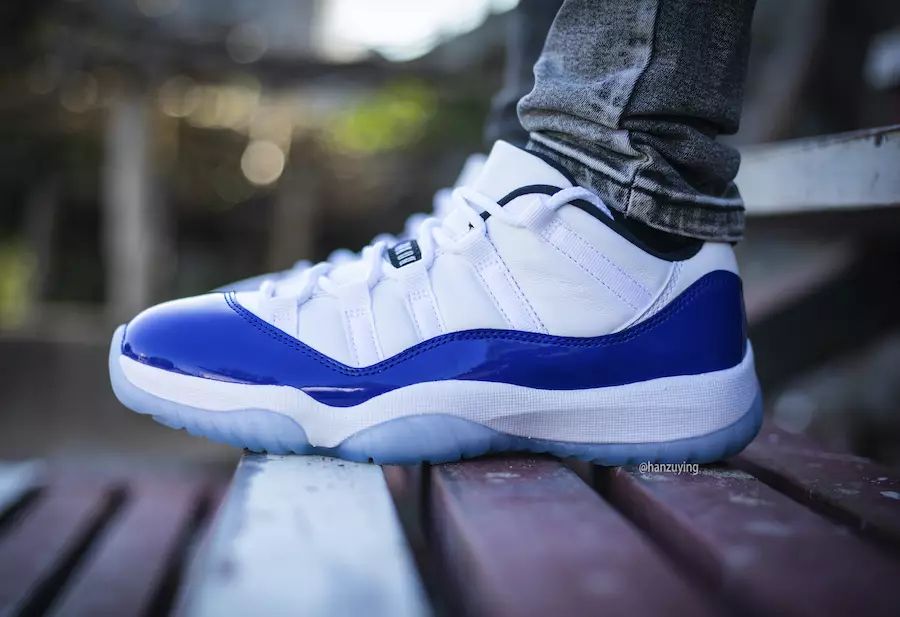 Air Jordan 11 Low WMNS Concord AH7860-100 Julkaisupäivä jaloissa