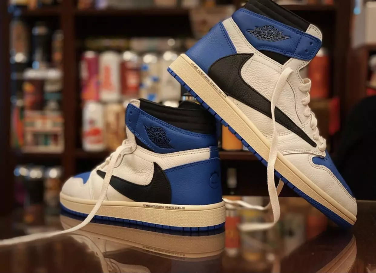 Travis Scott Fragment Air Jordan 1 Bei ya Tarehe ya Kutolewa kwa Kijeshi Bluu