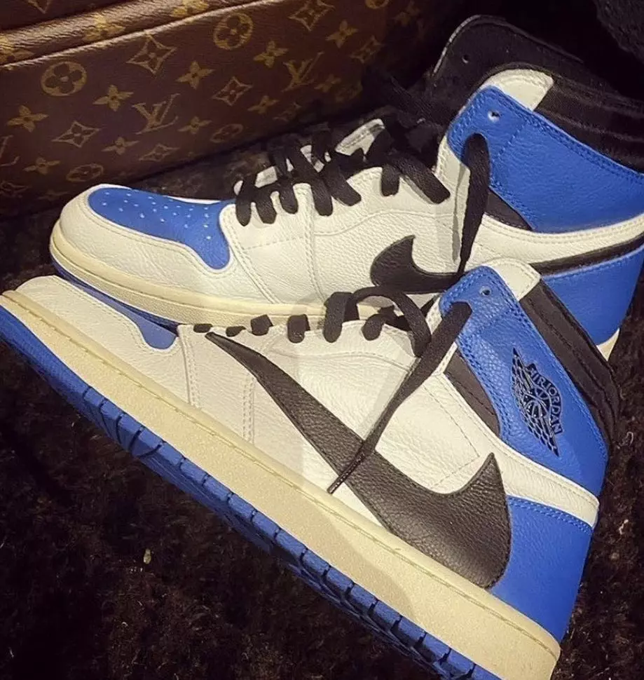 Travis Scott Fragment Air Jordan 1 Tarehe ya Kutolewa kwa Kijeshi Bluu