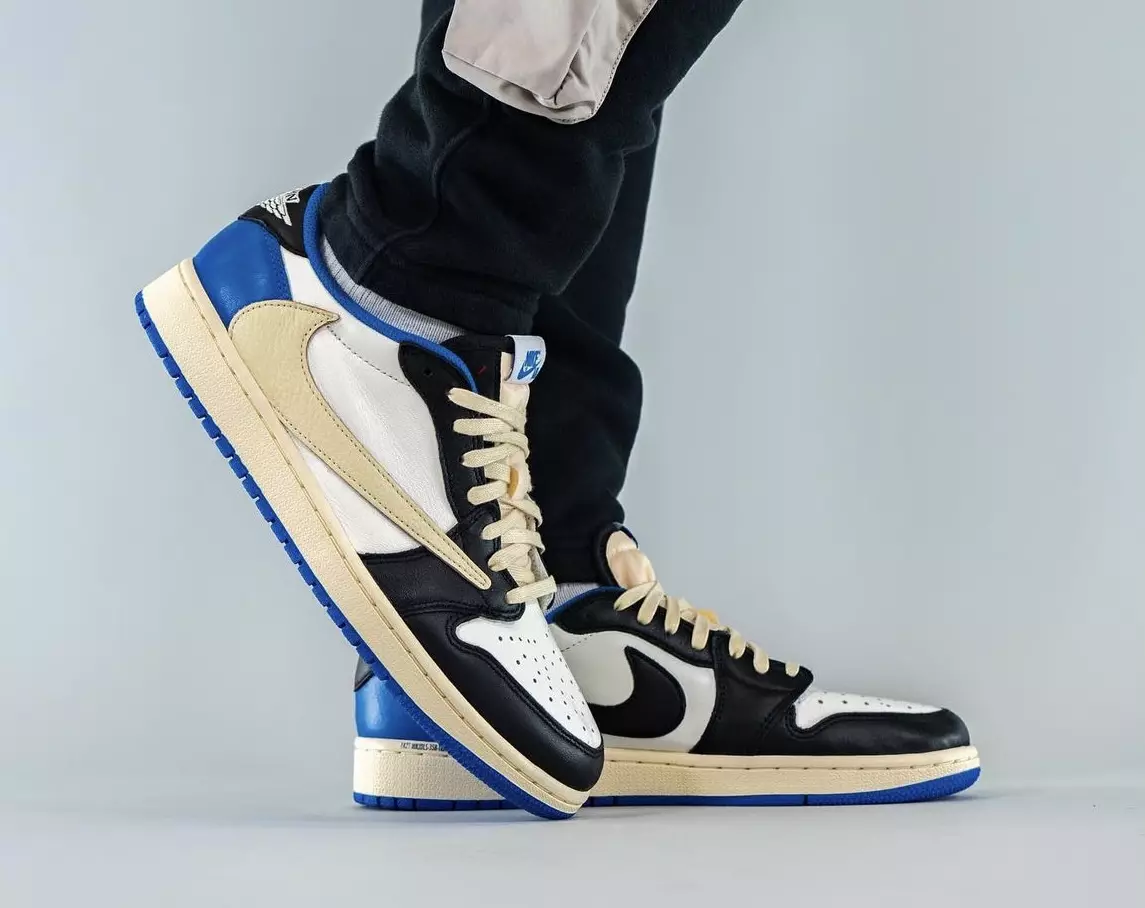 Travis Scott x Fragment x Air Jordan 1 Low DM7866-140 Buraxılış Tarixi Ayaqda