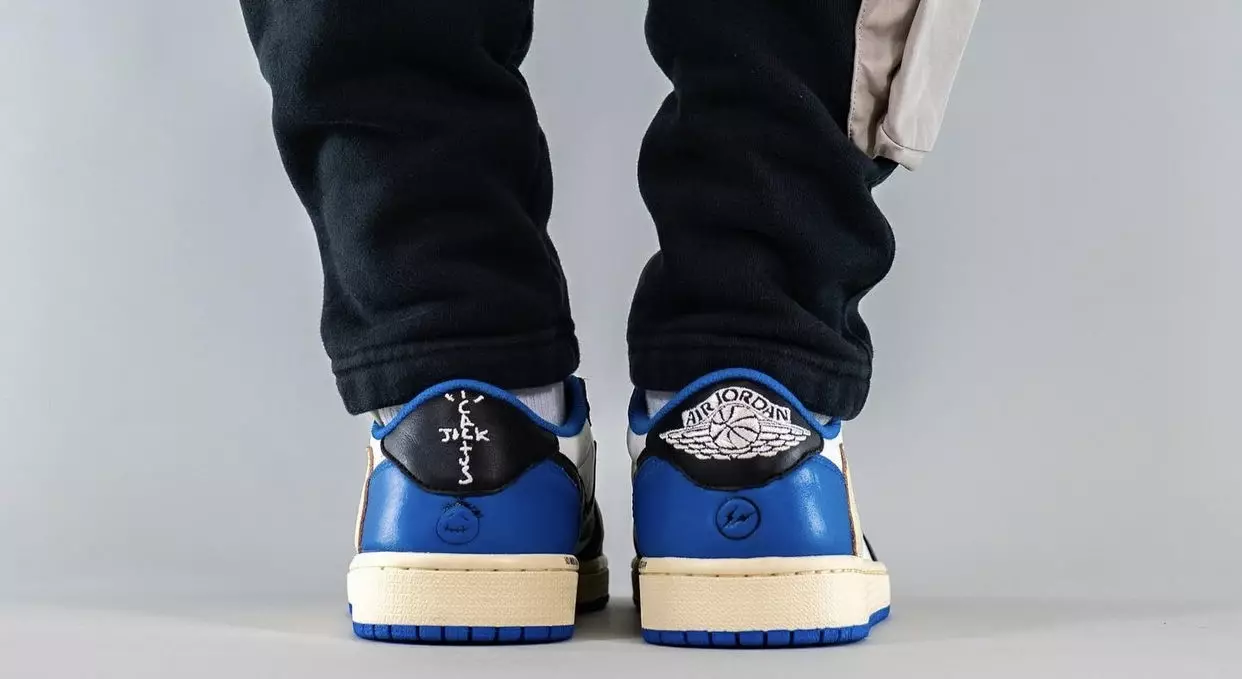 Travis Scott x Fragment x Air Jordan 1 Rendah DM7866-140 Tanggal Rilis On-Foot