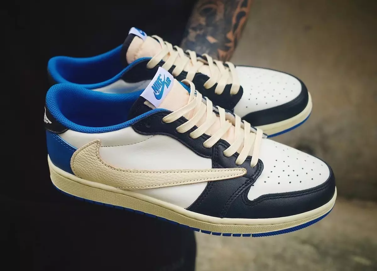 Fragmentas Travis Scott Air Jordan 1 Low OG DM7866-140 išleidimo data